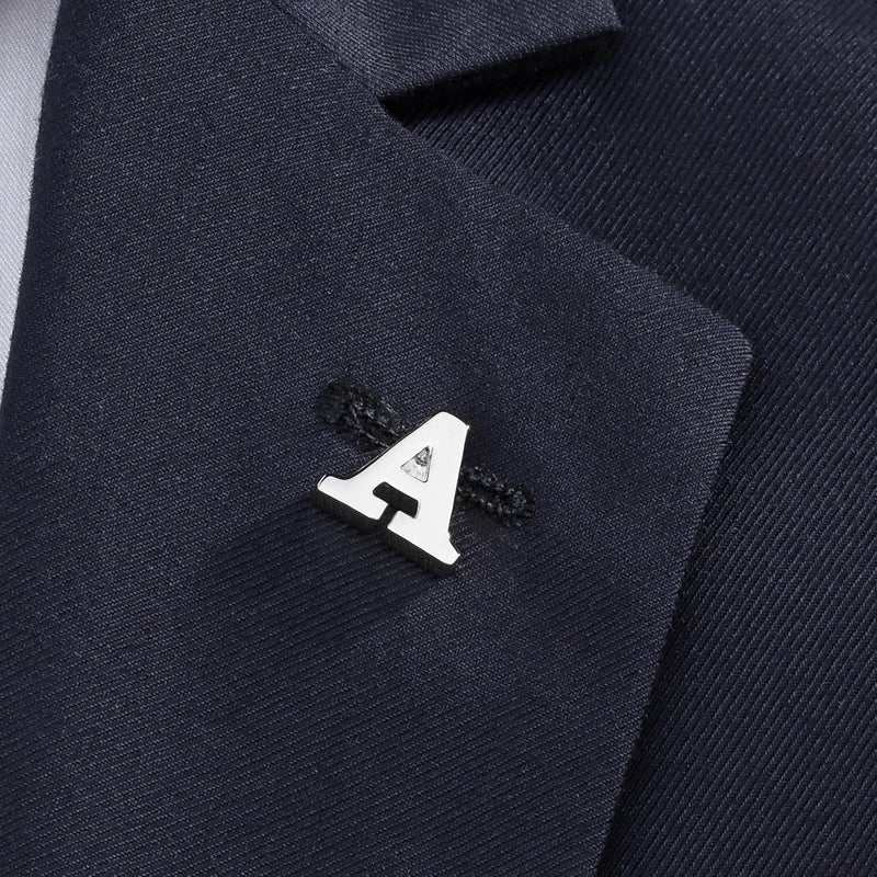 HAWSON Initial Lapel Pin for Men Women, Brooch Pins for Men Suits, Metal Button Pins in 18K Gold and Silver Tone. - Image 4